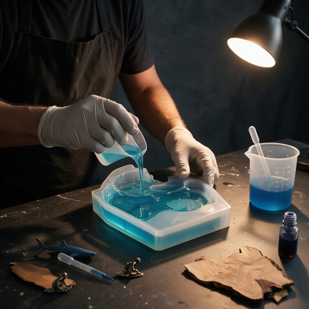 Ocean Wave Resin Lamp – Coastal LED Night Light